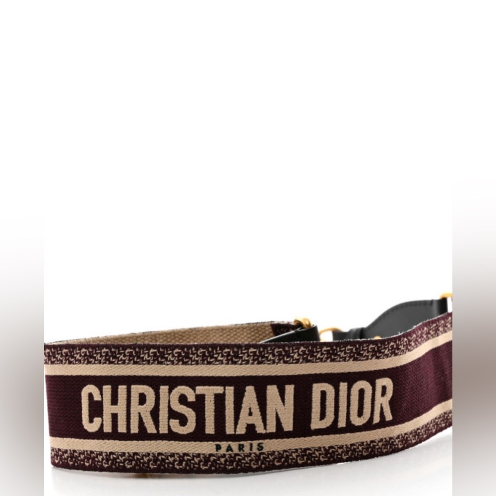 Dior Canvas Embroidered Shoulder Strap Burgundy